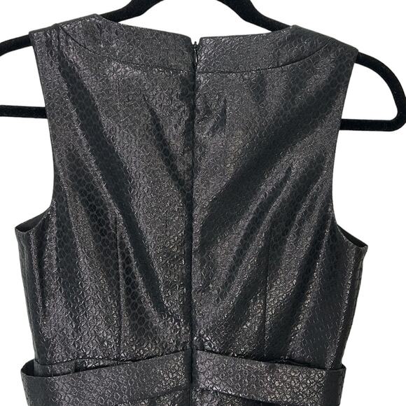 Anthropologie Maeve Cross Front Black Shimmering Sheath Dress size 0P - Picture 5 of 6